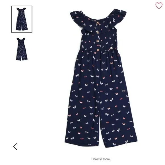 NWT Vince Camino Little Girls Wide Leg Jumpsuit Multi floral Size 6X - Picture 6 of 6